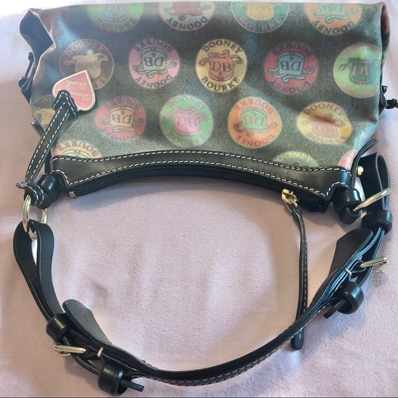 Dooney & Bourke Black/Multicolor Coin Logo Canvas Handbag - Picture 3 of 15